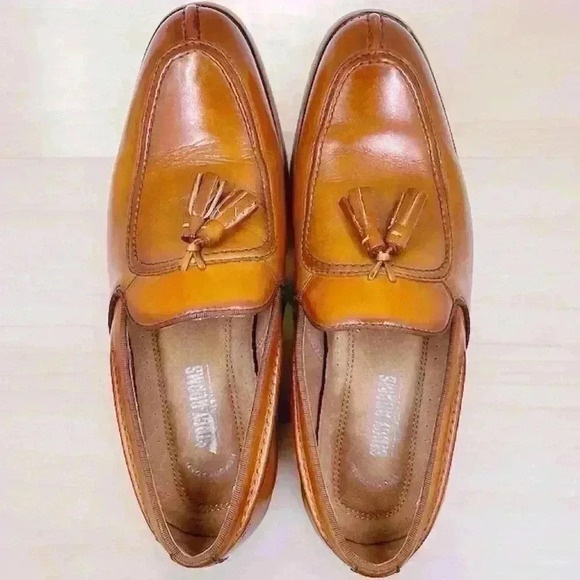 Stacy Adams Donovan Leather Tassel Loafer Memory Foam Cognac SZ 10 - Picture 6 of 16